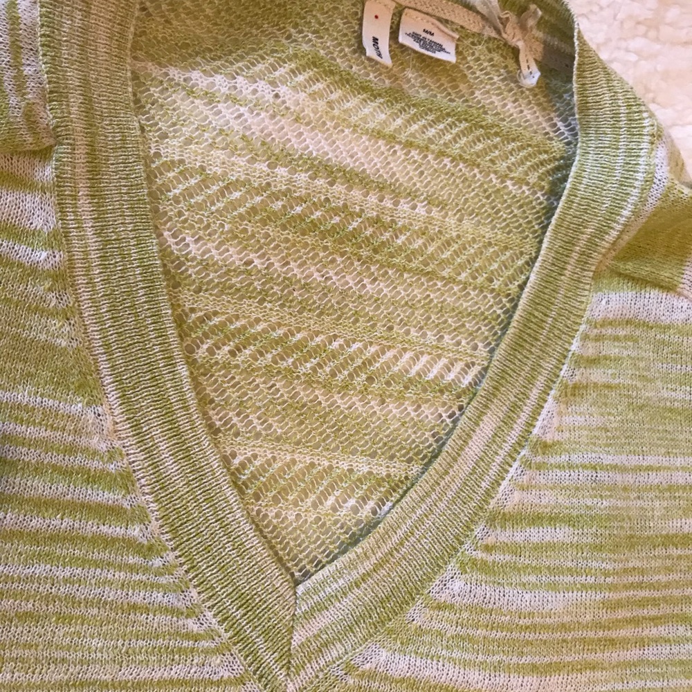 Anthropologie Moth Lime Green Sweater Medium